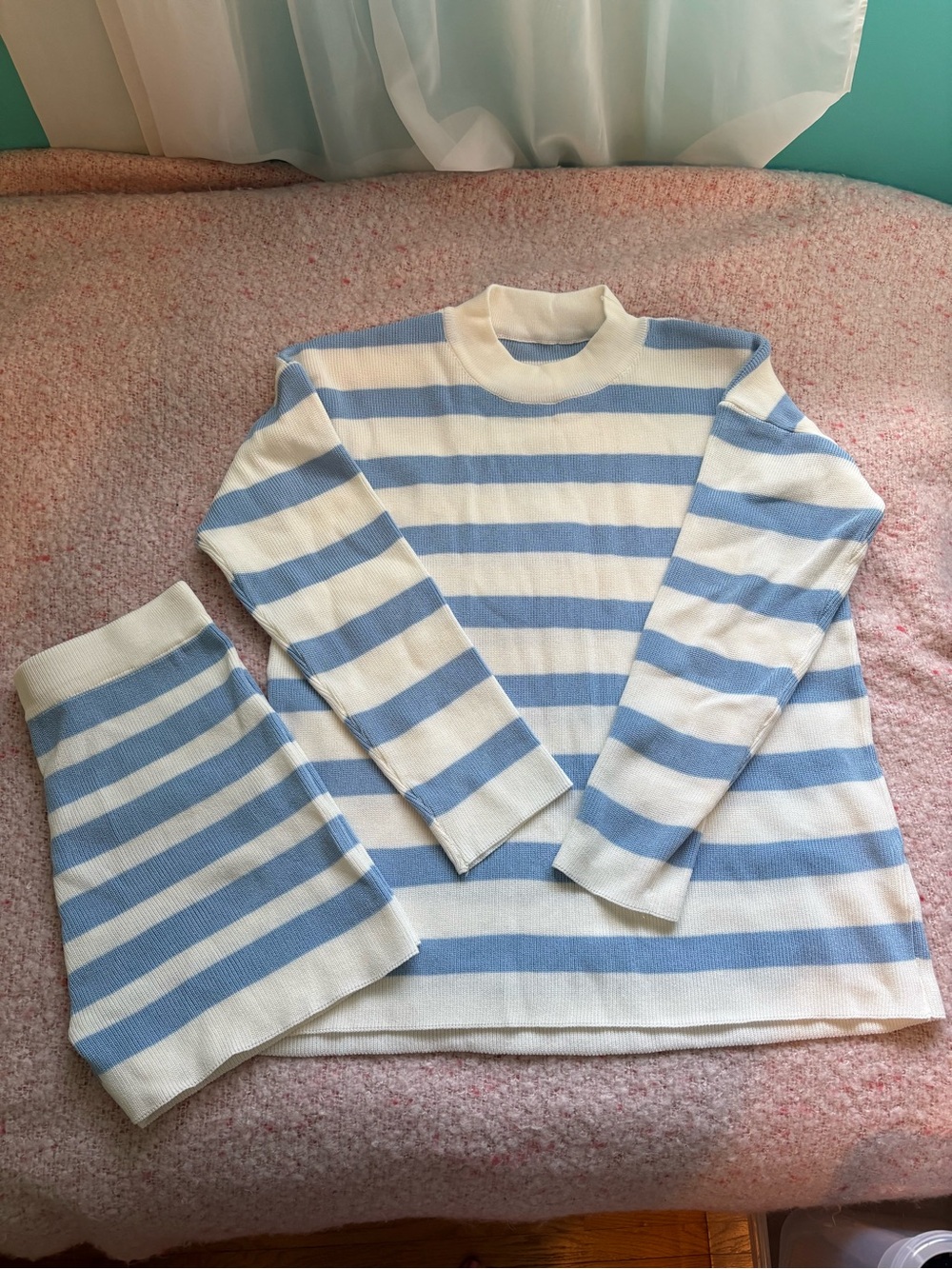 Blue and White Striped lounge Set